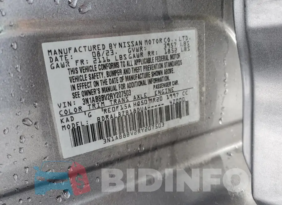 3N1AB8BV2RY207503 Photo# 12