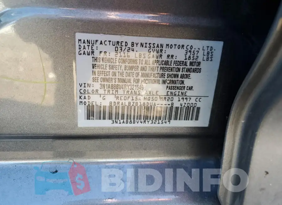 3N1AB8BV4RY321549 Photo# 13