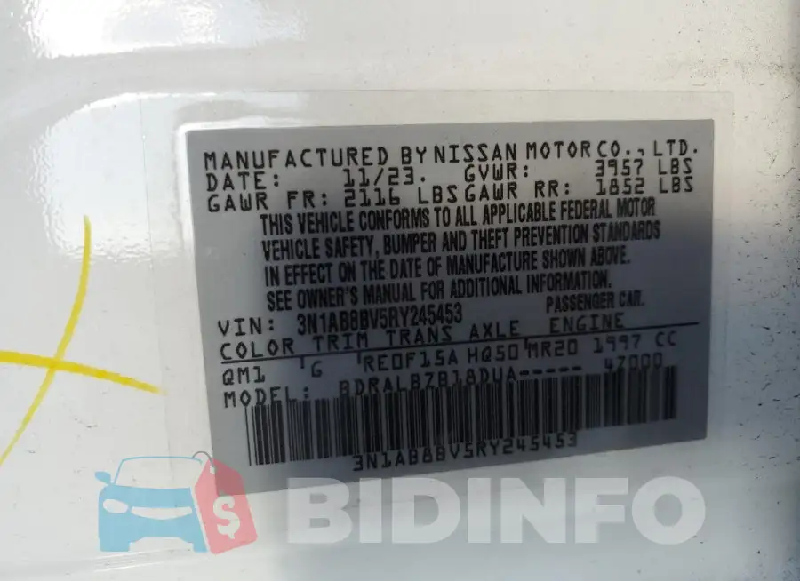 3N1AB8BV5RY245453 Photo# 13