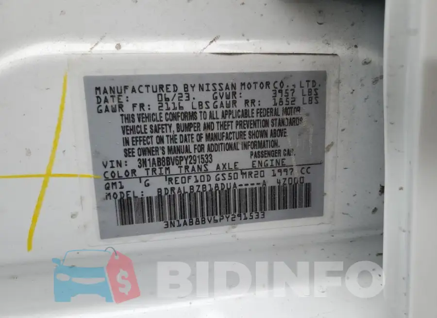 3N1AB8BV6PY291533 Photo# 12