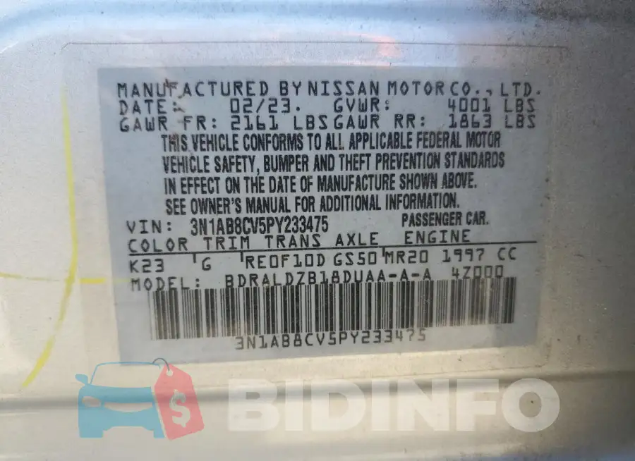 3N1AB8CV5PY233475 Photo# 13
