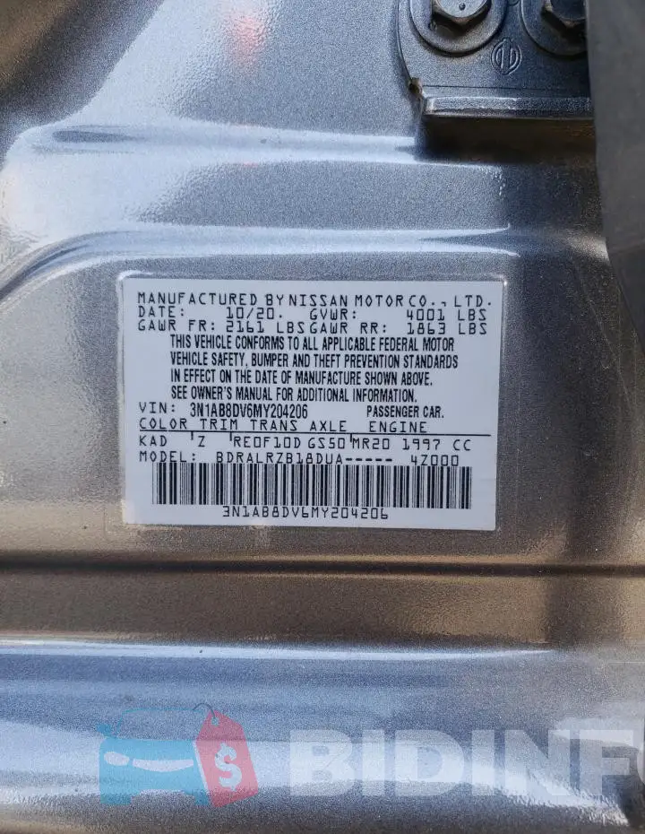 3N1AB8DV6MY204206 Photo# 12
