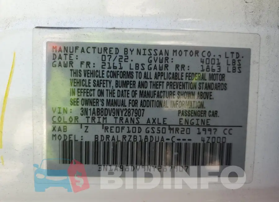 3N1AB8DV9NY287907 Photo# 12