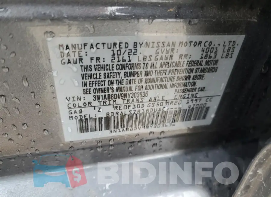 3N1AB8DV9NY303636 Photo# 13