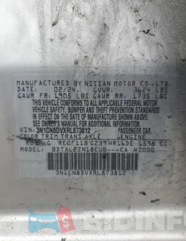 3N1CN8DVXRL873812 Photo# 12