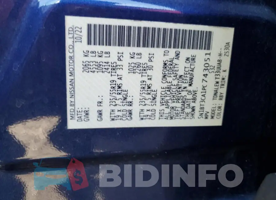 5N1BT3CA1PC743051 Photo# 13