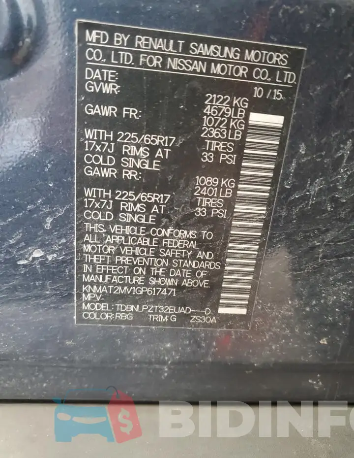 KNMAT2MV1GP617471 Photo# 13