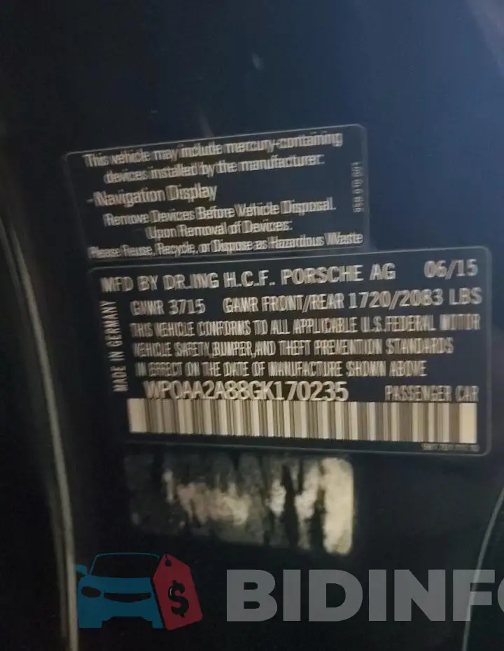 WP0AA2A88GK170235 Photo# 12