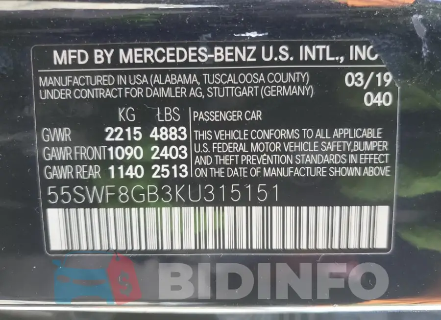 55SWF8GB3KU315151 Photo# 12