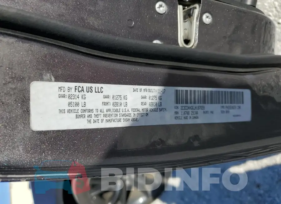 2C3CDXHG6JH187659 Photo# 12