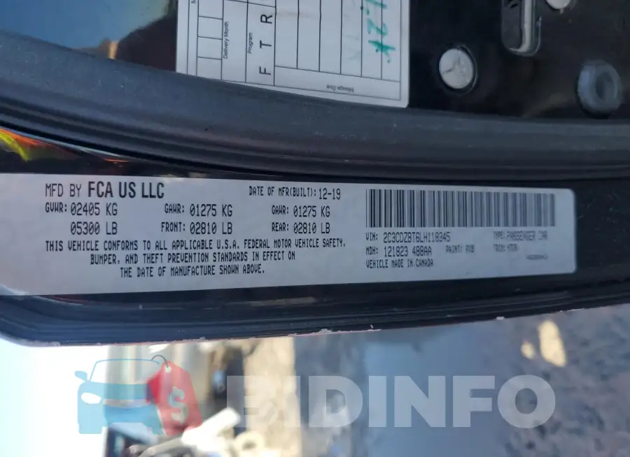 2C3CDZBT6LH118345 Photo# 12