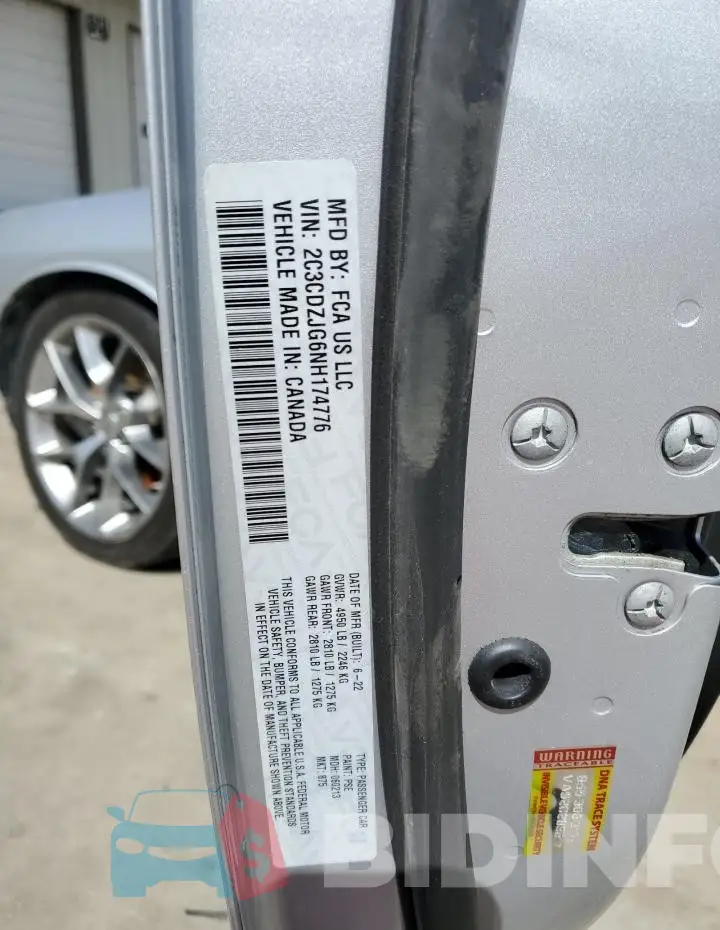 2C3CDZJG6NH174776 Photo# 12