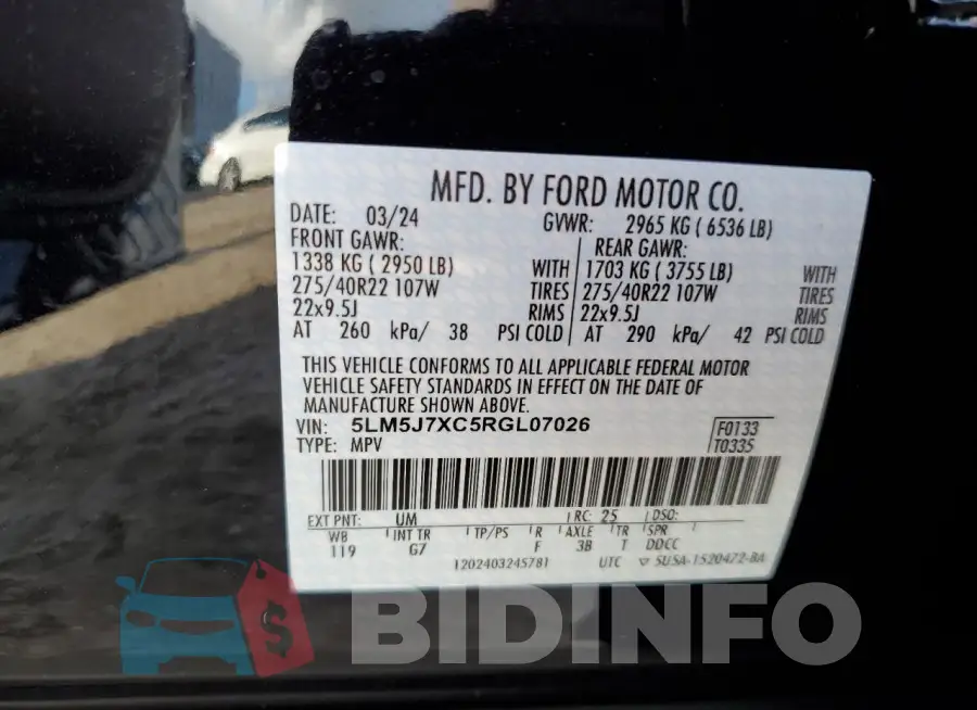 5LM5J7XC5RGL07026 Photo# 13