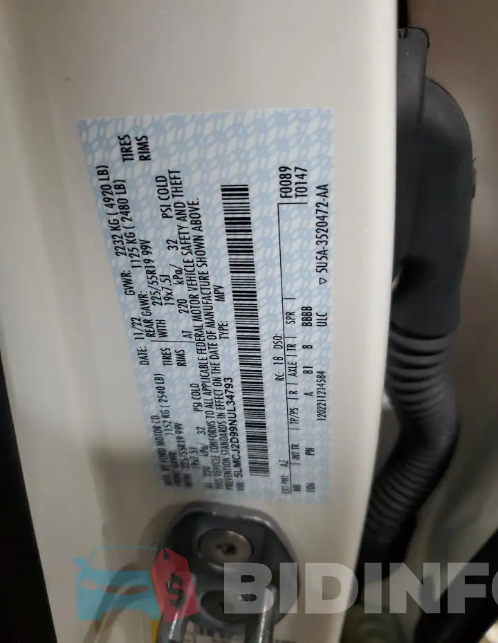 5LMCJ2D99NUL34793 Photo# 14