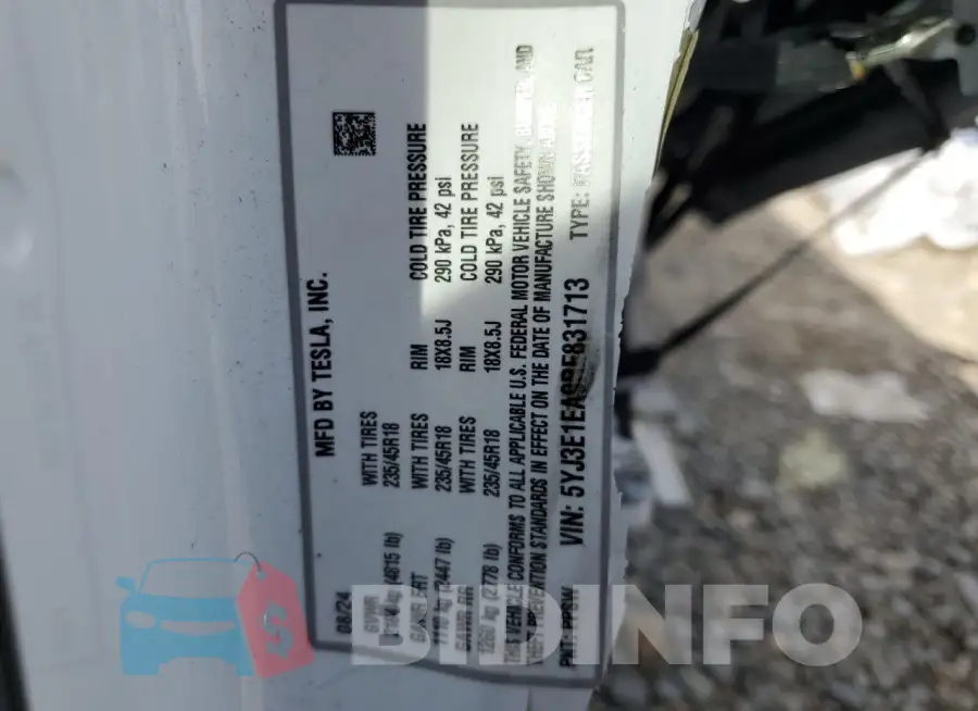 5YJ3E1EA9RF831713 Photo# 12