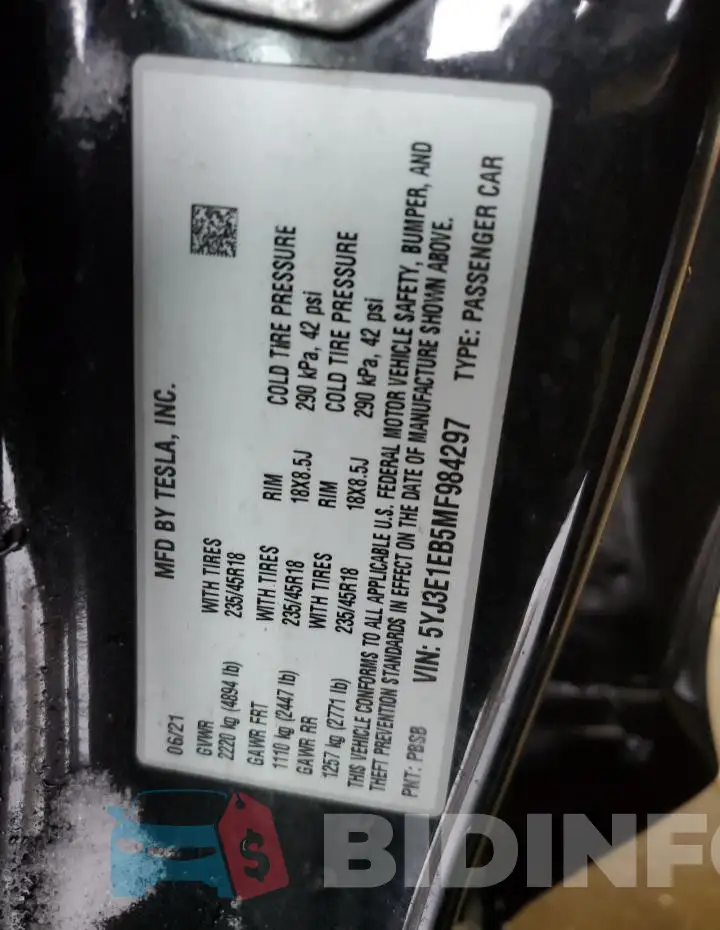 5YJ3E1EB5MF984297 Photo# 12
