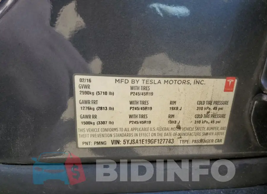 5YJSA1E19GF127743 Photo# 12