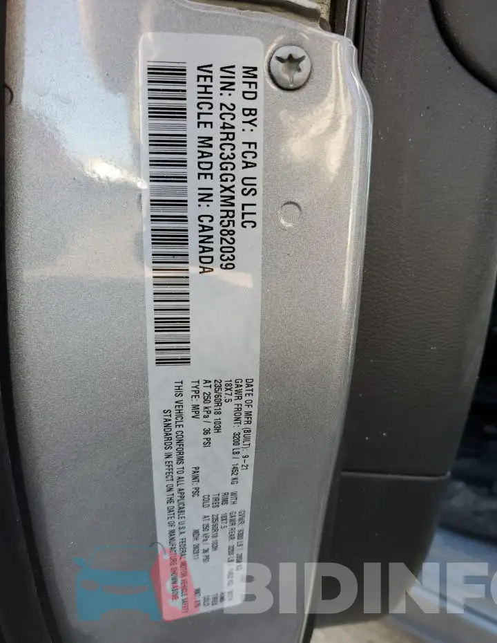 2C4RC3GGXMR582039 Photo# 13