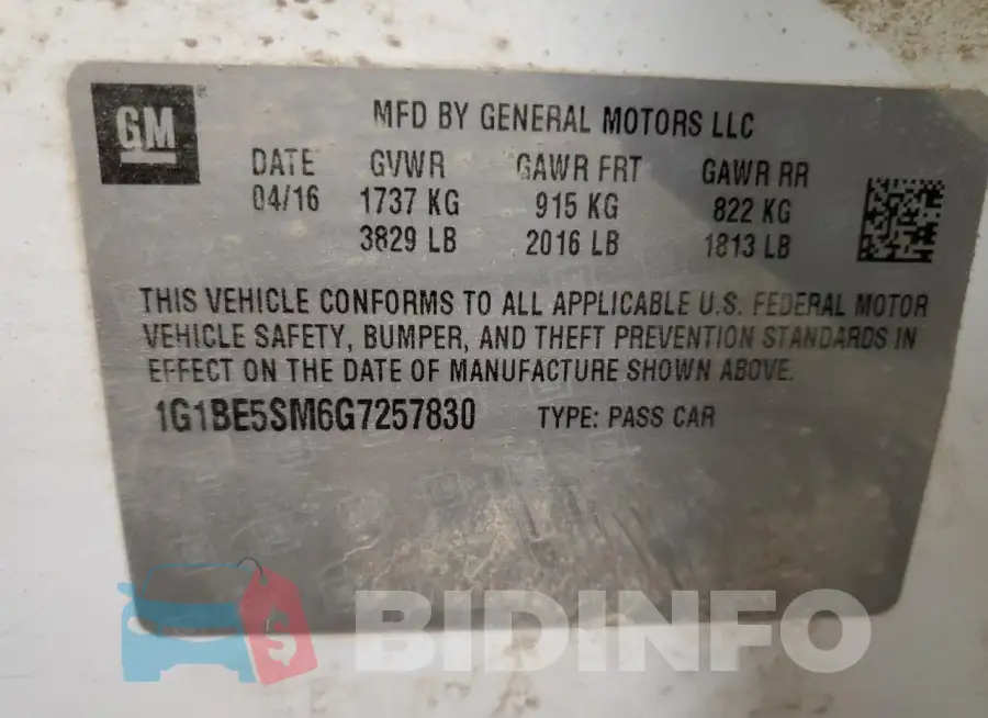 1G1BE5SM6G7257830 Photo# 12