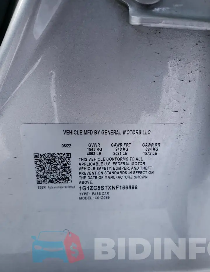 1G1ZC5STXNF166896 Photo# 13