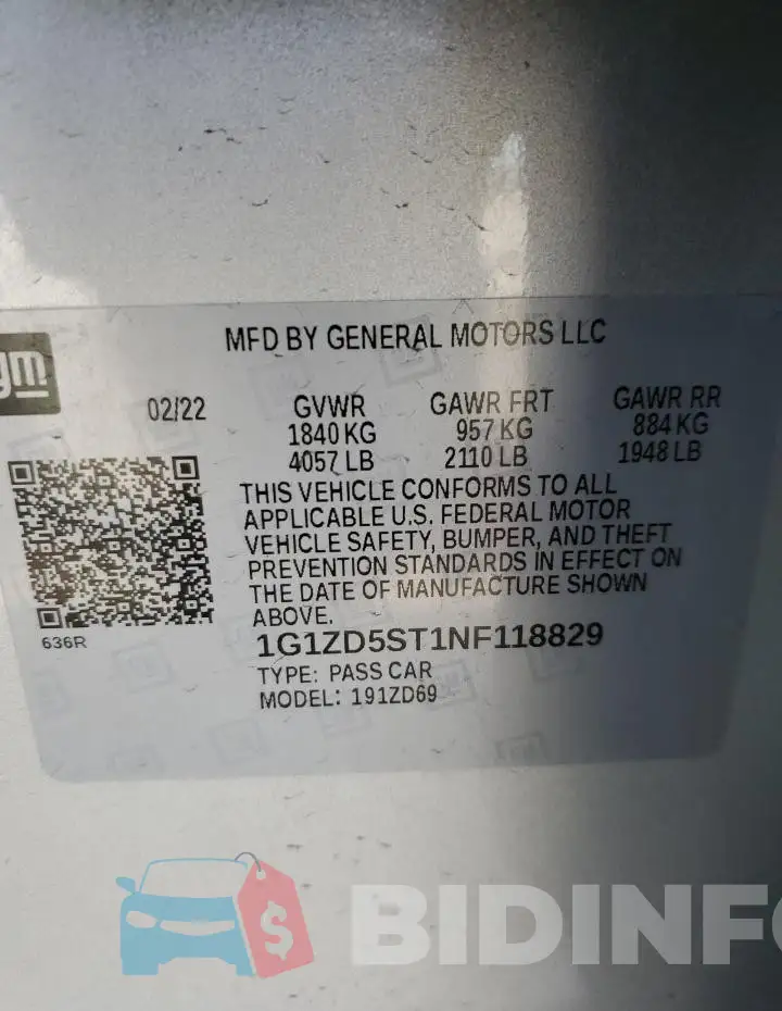 1G1ZD5ST1NF118829 Photo# 12