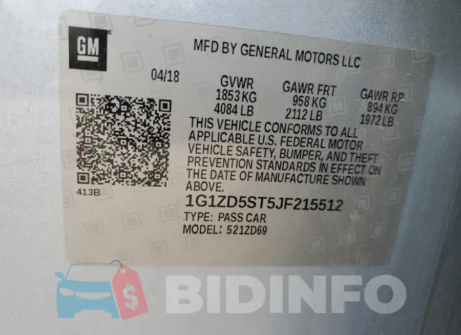 1G1ZD5ST5JF215512 Photo# 13