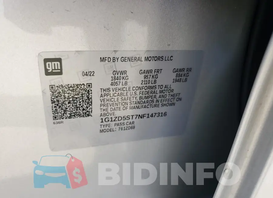 1G1ZD5ST7NF147316 Photo# 12