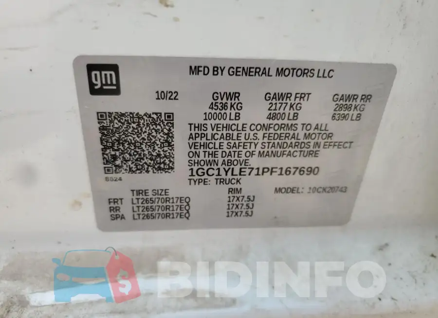 1GC1YLE71PF167690 Photo# 13