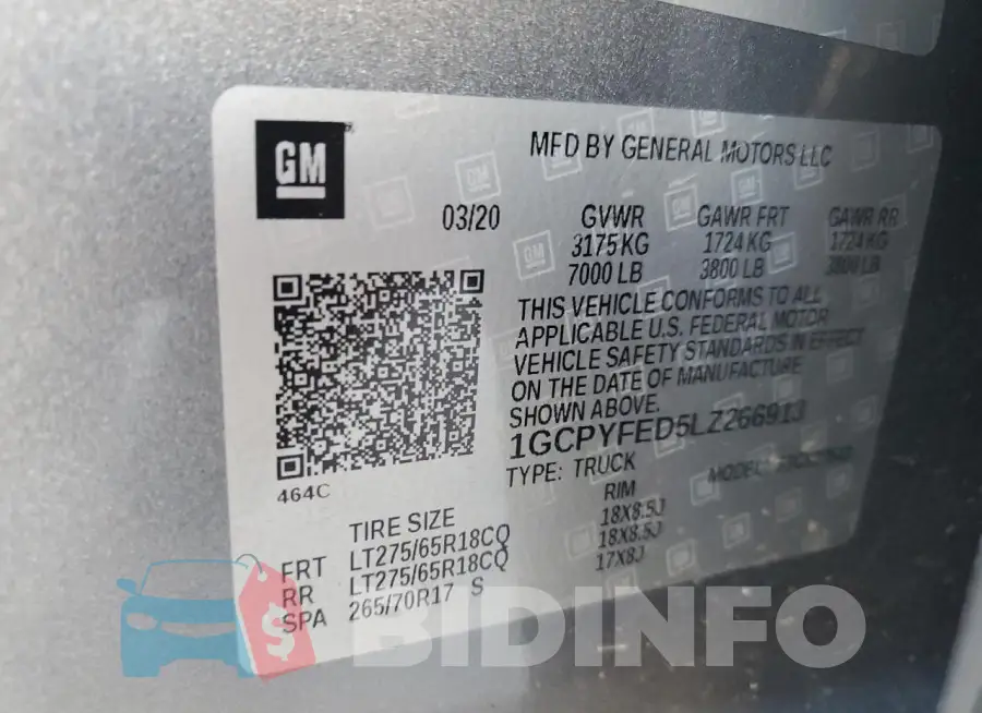 1GCPYFED5LZ266913 Photo# 13