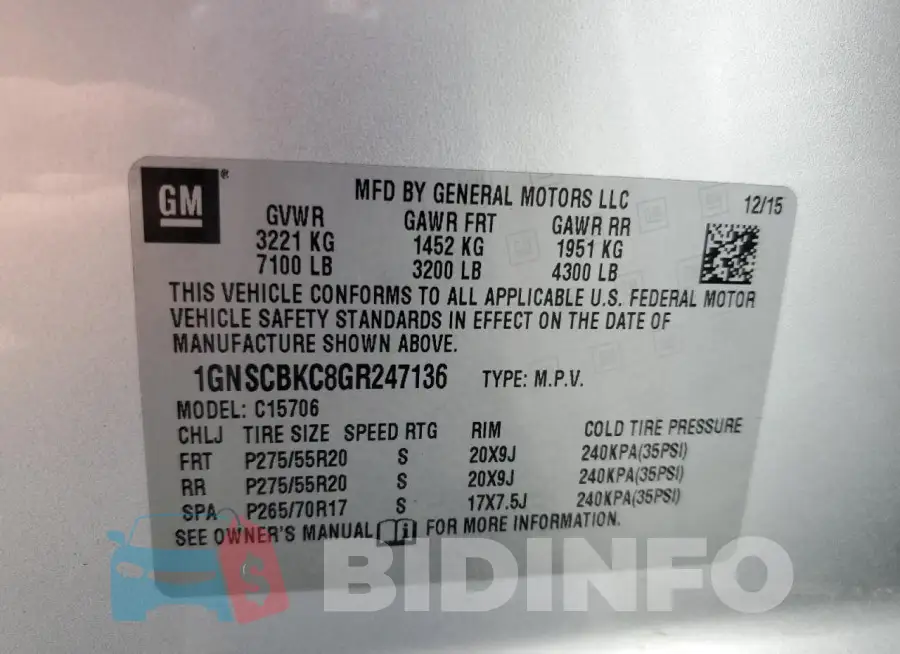1GNSCBKC8GR247136 Photo# 13