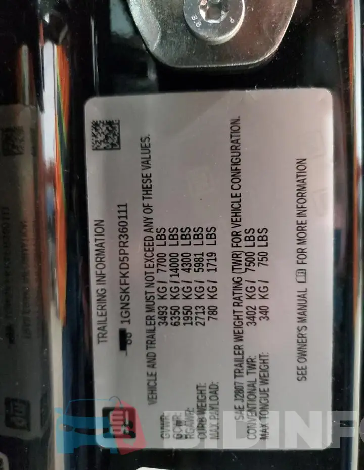 1GNSKFKD5PR360111 Photo# 14