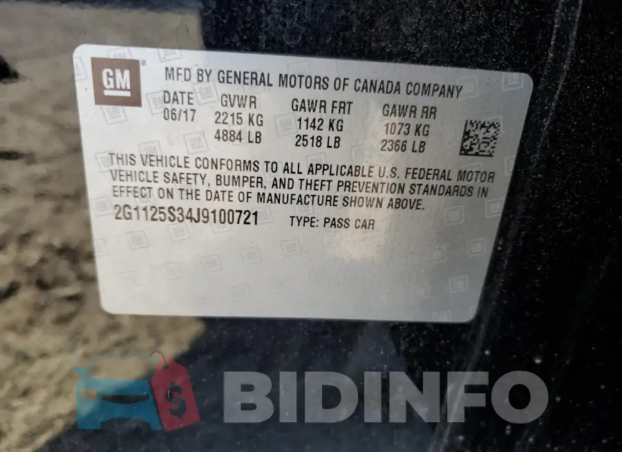 2G1125S34J9100721 Photo# 12