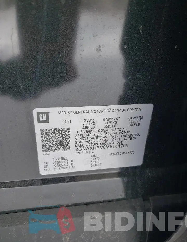 2GNAXHEV0M6144705 Photo# 14