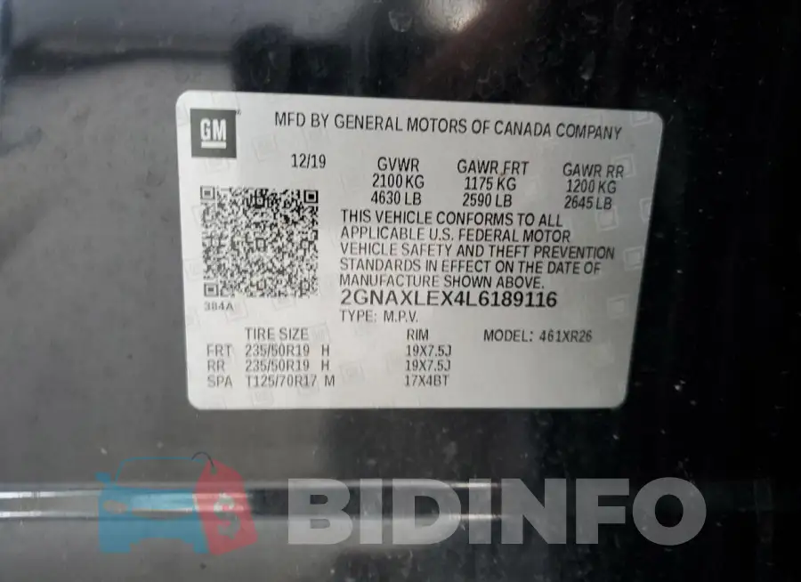 2GNAXLEX4L6189116 Photo# 13