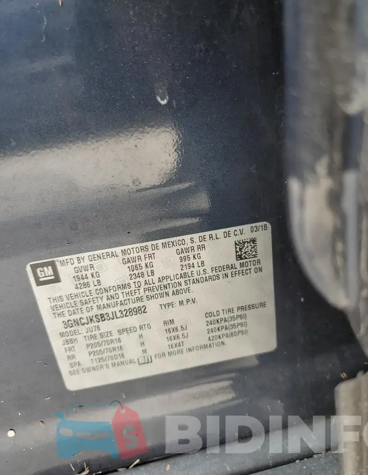 3GNCJKSB3JL328982 Photo# 13