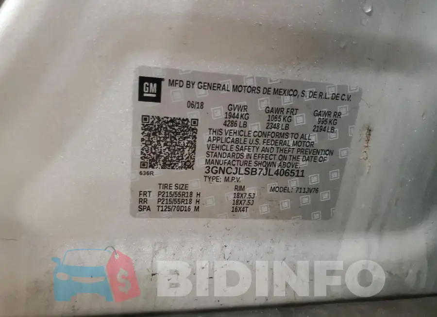 3GNCJLSB7JL406511 Photo# 14
