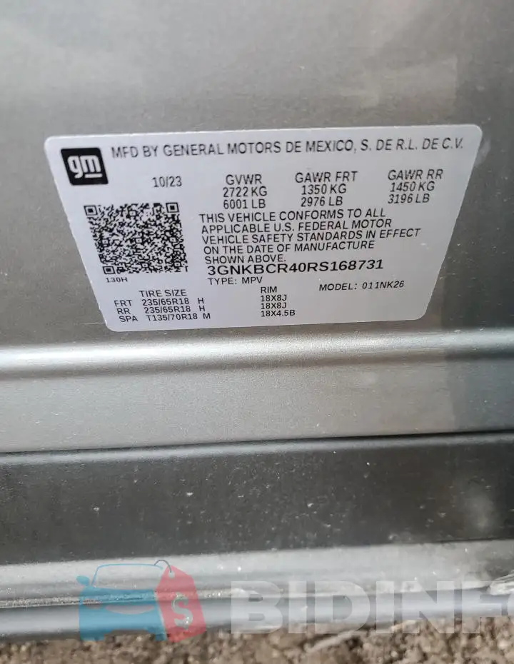 3GNKBCR40RS168731 Photo# 13