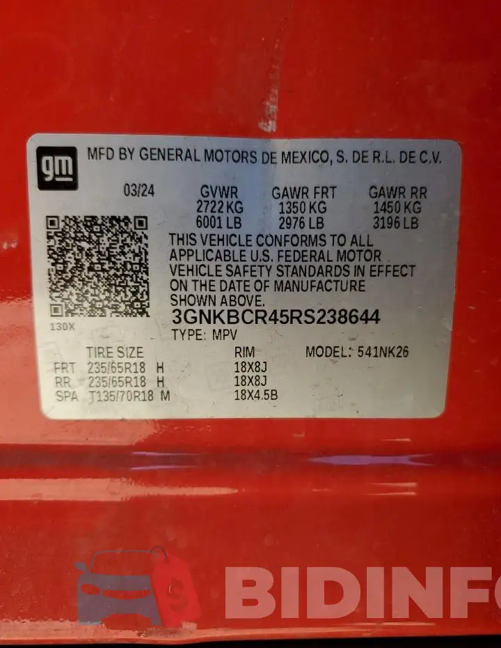 3GNKBCR45RS238644 Photo# 13