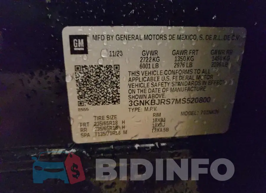 3GNKBJRS7MS520800 Photo# 13