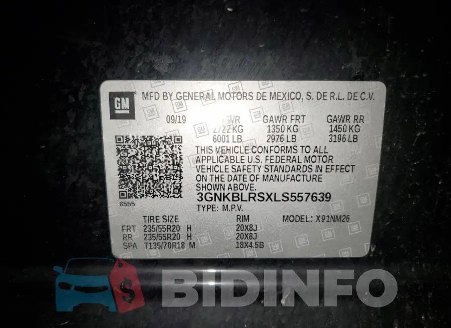 3GNKBLRSXLS557639 Photo# 14