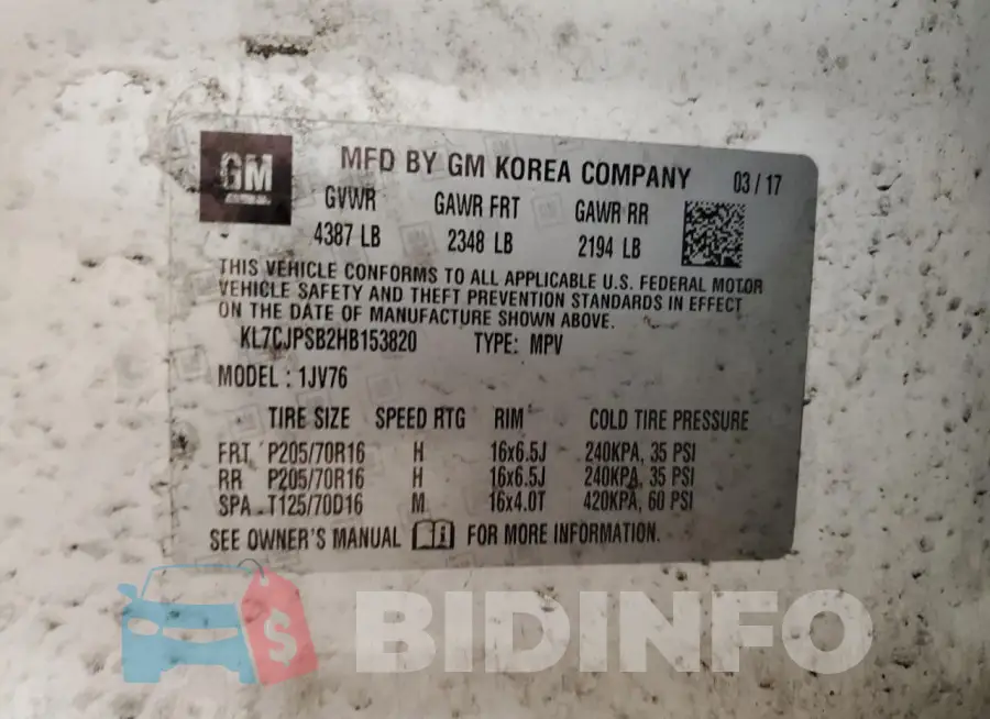 KL7CJPSB2HB153820 Photo# 12