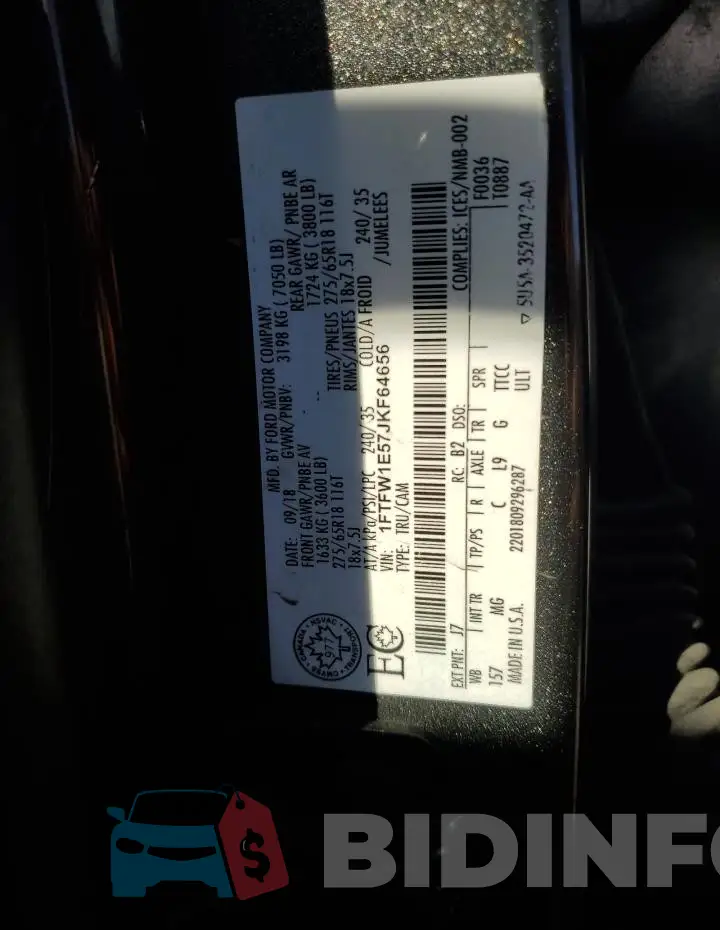 1FTFW1E57JKF64656 Photo# 12