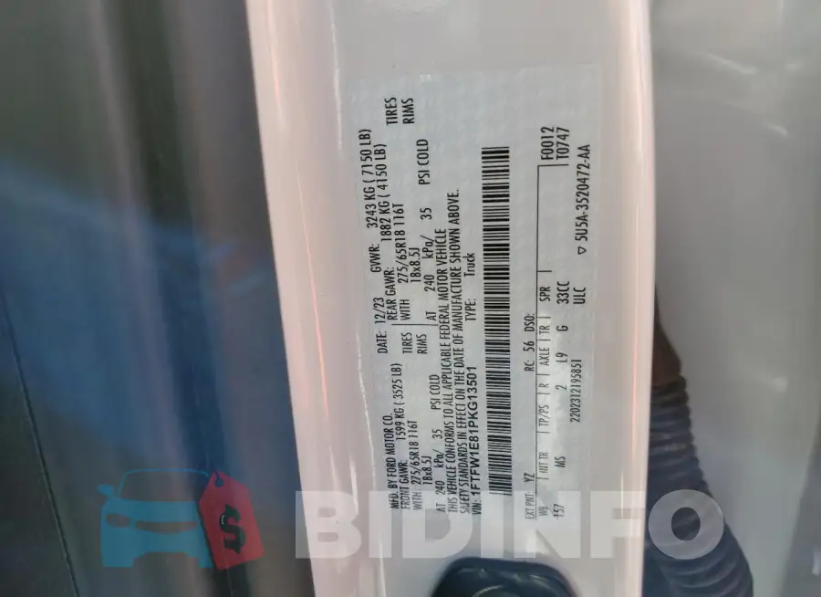 1FTFW1E81PKG13501 Photo# 12