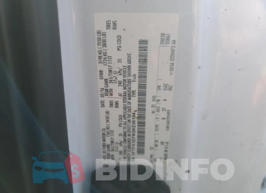 1FTFX1EF8GKE06194 Photo# 12