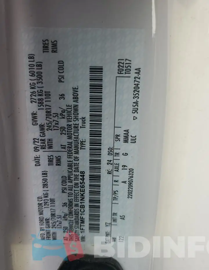 1FTMF1CB1NKE65448 Photo# 13