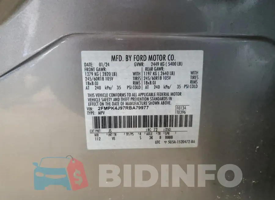 2FMPK4J97RBA79977 Photo# 13