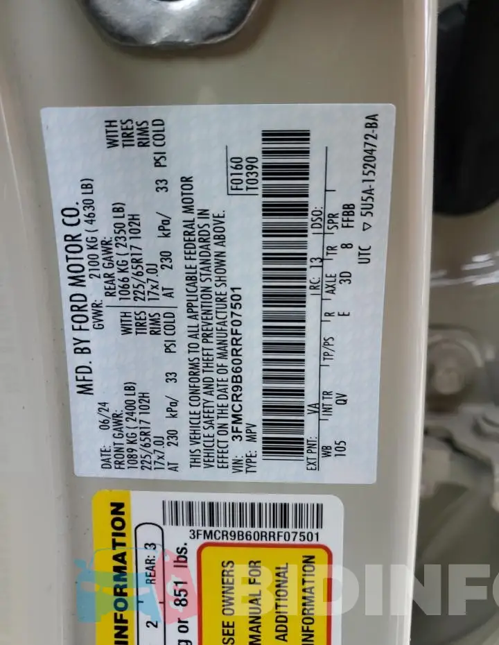 3FMCR9B60RRF07501 Photo# 13