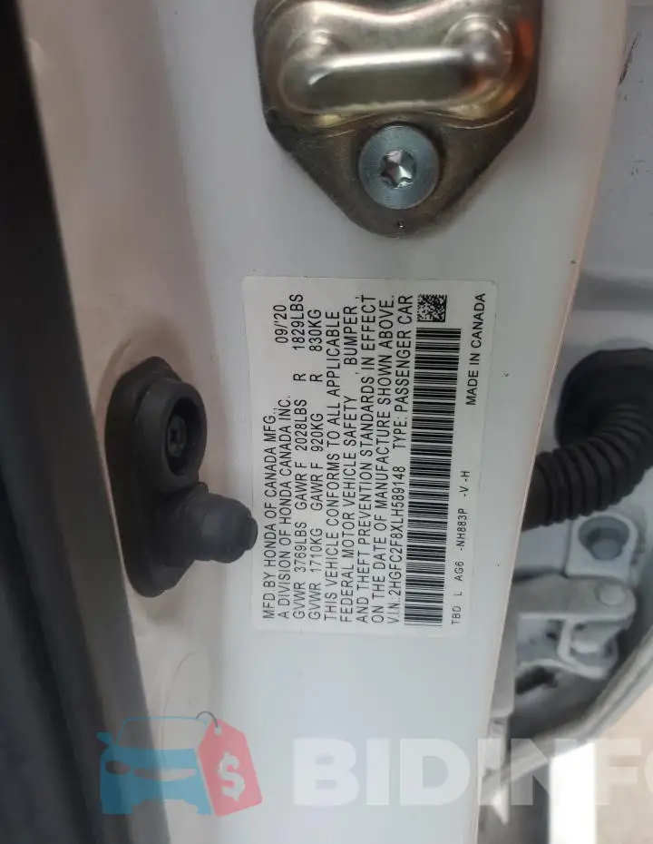 2HGFC2F8XLH589148 Photo# 12