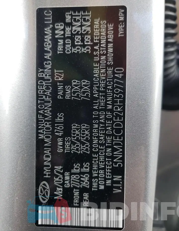 5NMJECDE2RH397740 Photo# 14