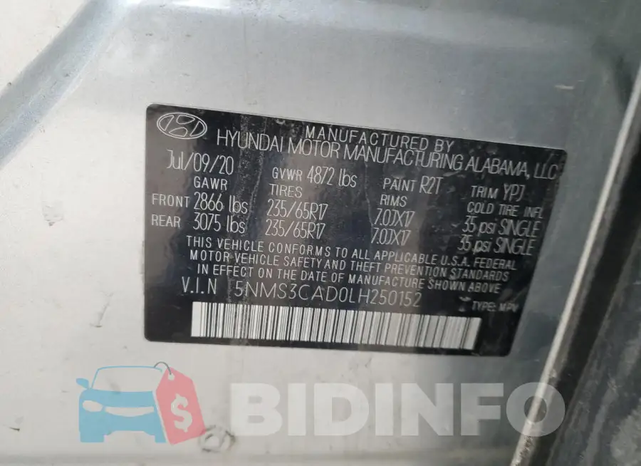 5NMS3CAD0LH250152 Photo# 12